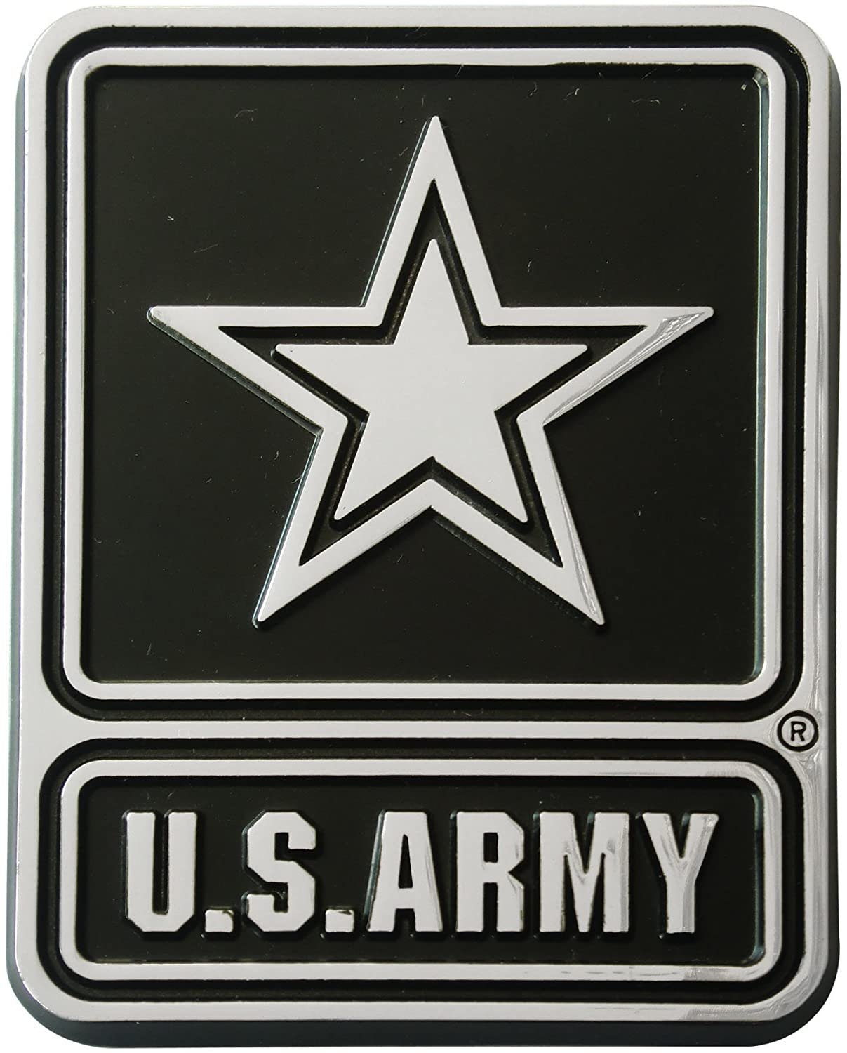 US Army Military Auto Emblem, Heavy Duty Solid Metal, Raised Decal Sticker, Tape Adhesive Backing, 3 Inch 1