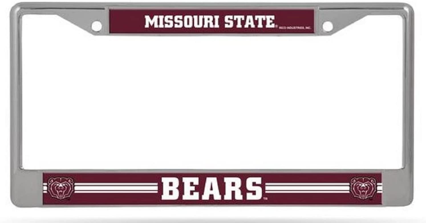 Missouri State University Bears Premium Metal License Plate Frame Chrome Tag Cover, 12x6 Inch