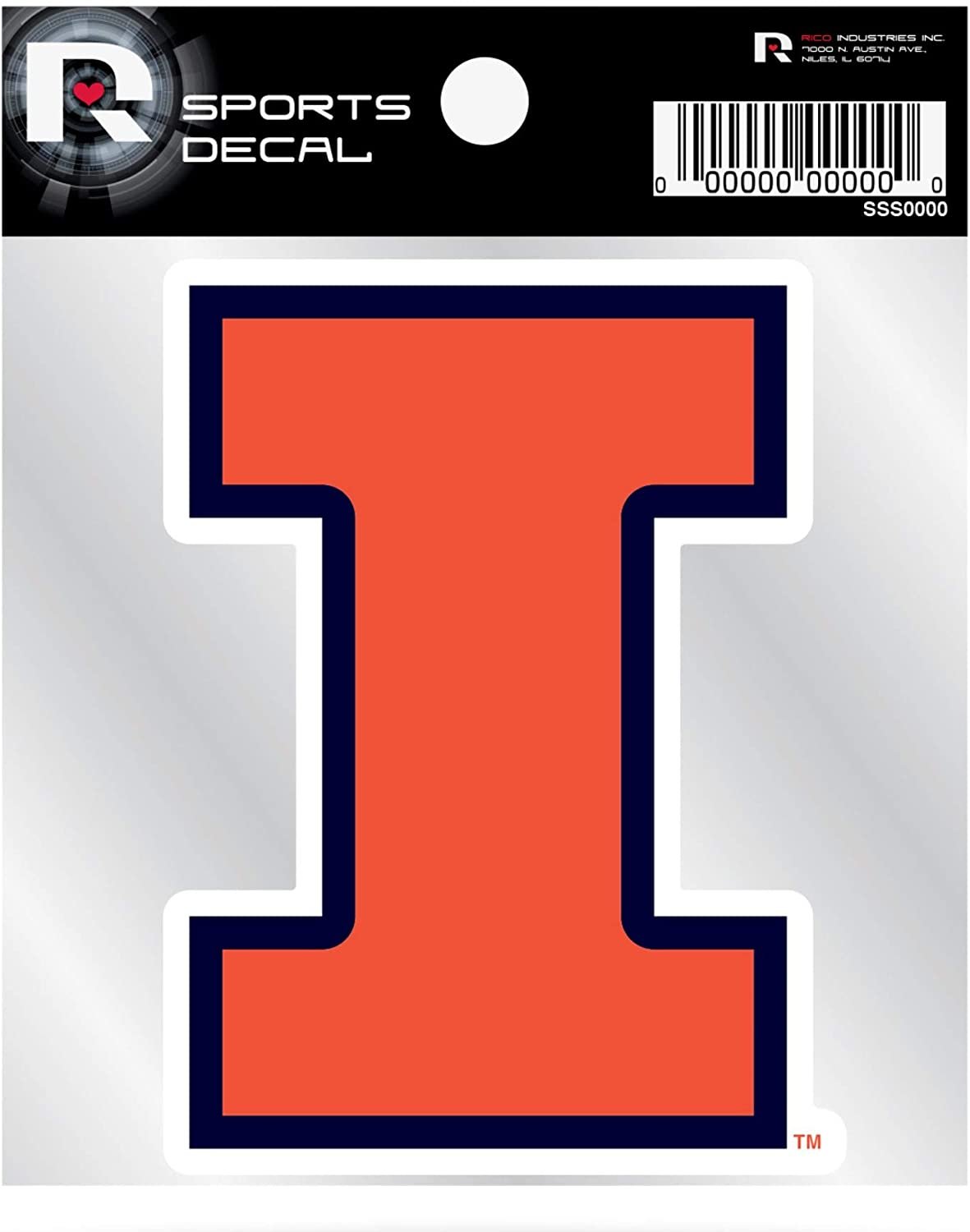 Illinois Fighting Illini Premium 4x4 Decal with Clear Backing Flat Vinyl Home Auto Sticker University of 1