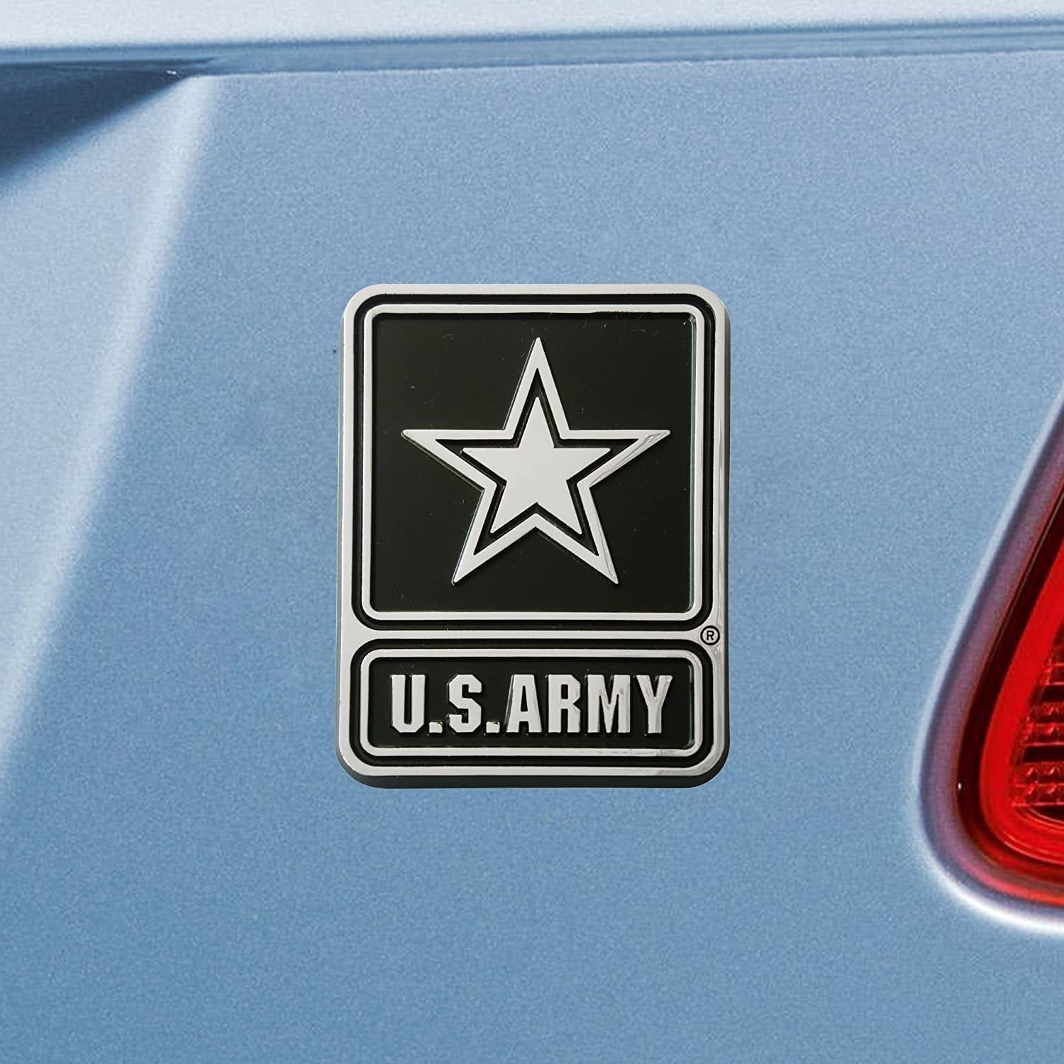 US Army Military Auto Emblem, Heavy Duty Solid Metal, Raised Decal Sticker, Tape Adhesive Backing, 3 Inch 2