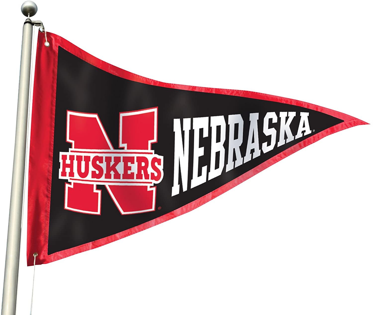 University of Nebraska Cornhuskers Premium 3x5 Flag Banner, Pennant Design, Applique, Indoor or Outdoor, Single Sided 1