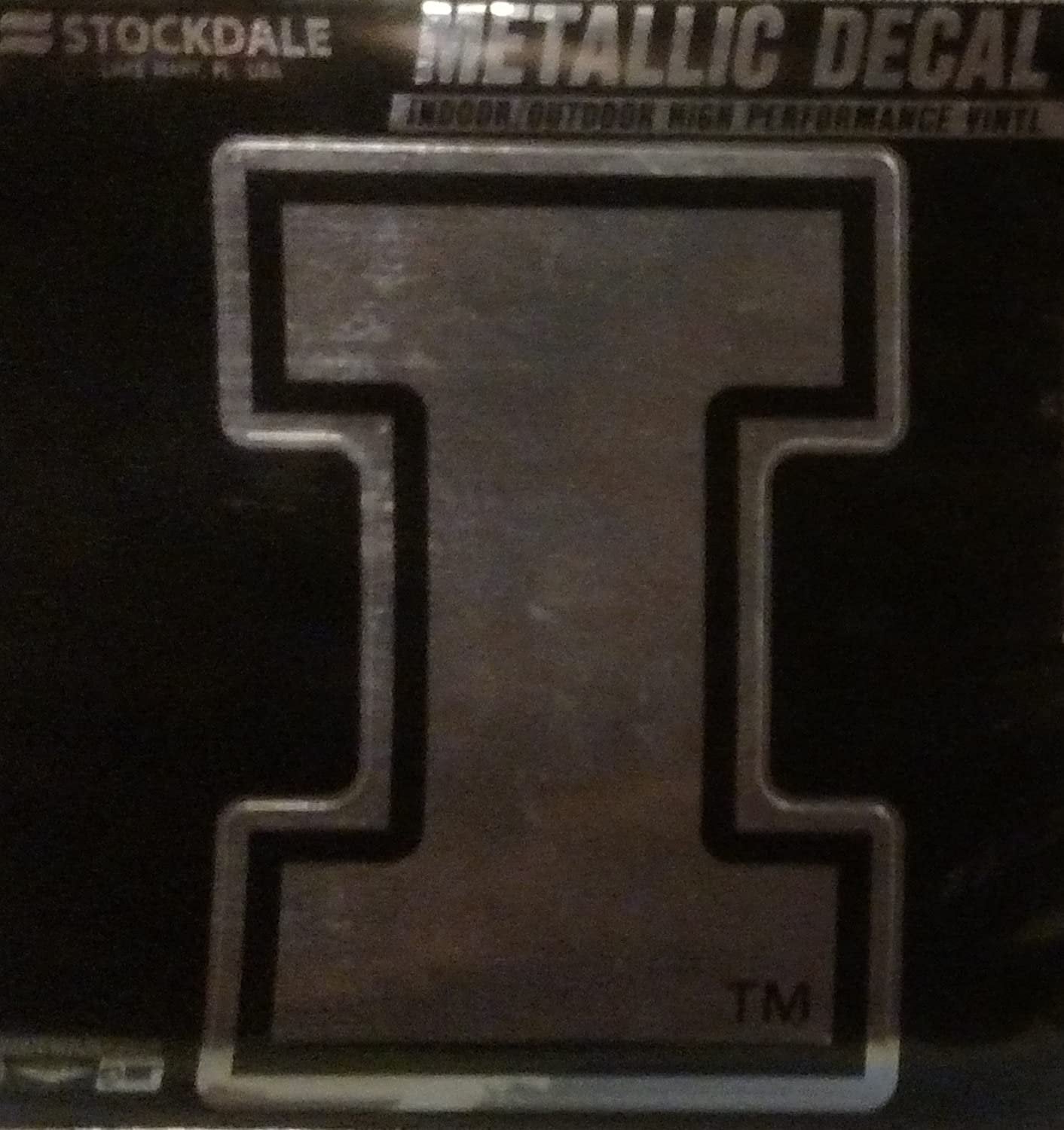 University of Illinois Illini 6 Inch Decal Sticker, Metallic Chrome Shimmer Design, Vinyl Die Cut, Auto Home