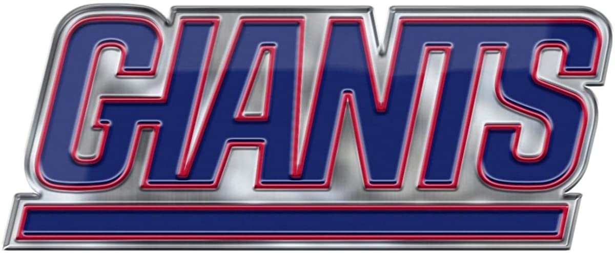 New York Giants Embossed Color Auto Emblem, Raised Aluminum Metal, Full Adhesive Backing, Officially Licensed 1