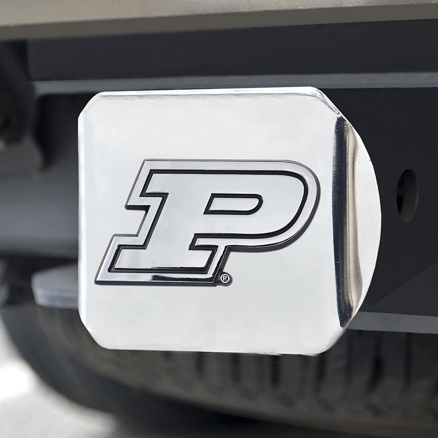 Purdue University Boilermakers Hitch Cover Solid Metal with Raised Chrome Metal Emblem 2" Square Type III 2