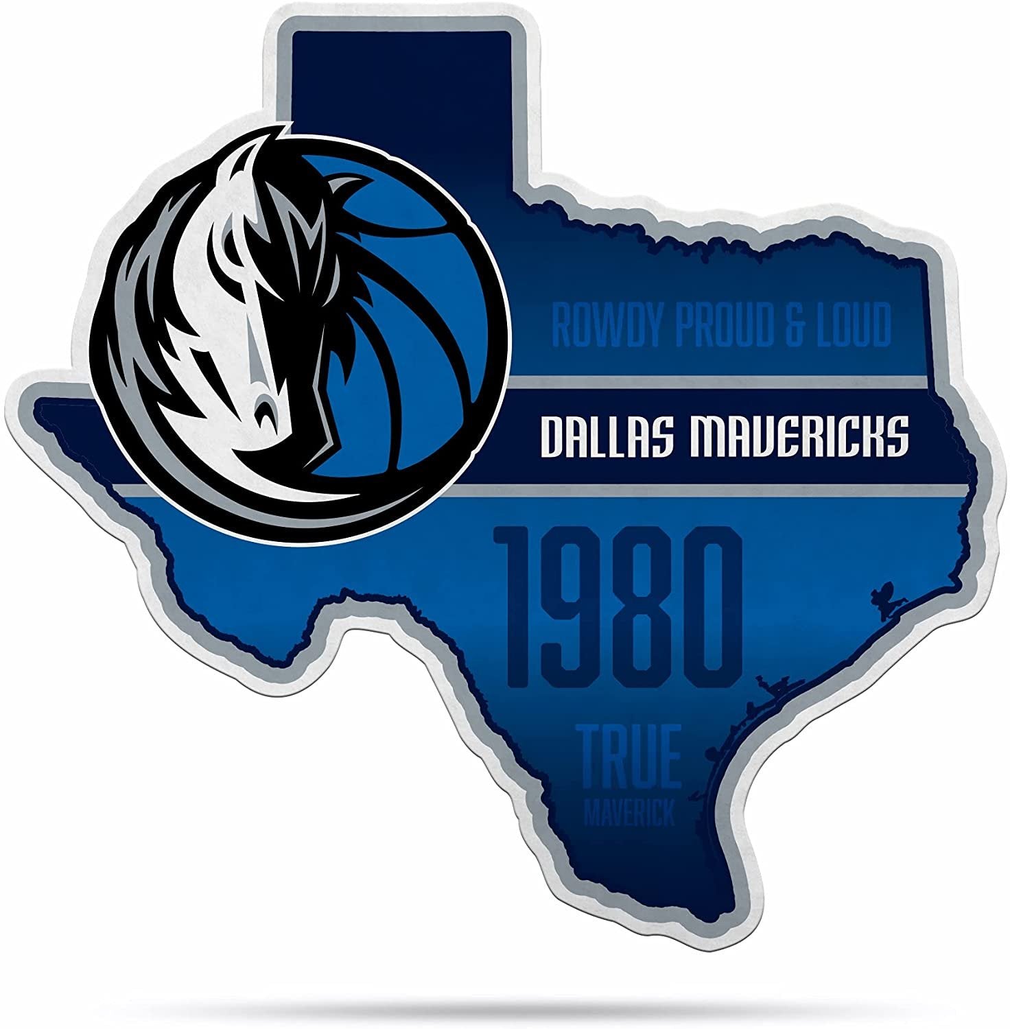 Dallas Mavericks Soft Felt Pennant, State Design, Shape Cut, 18 Inch, Easy To Hang