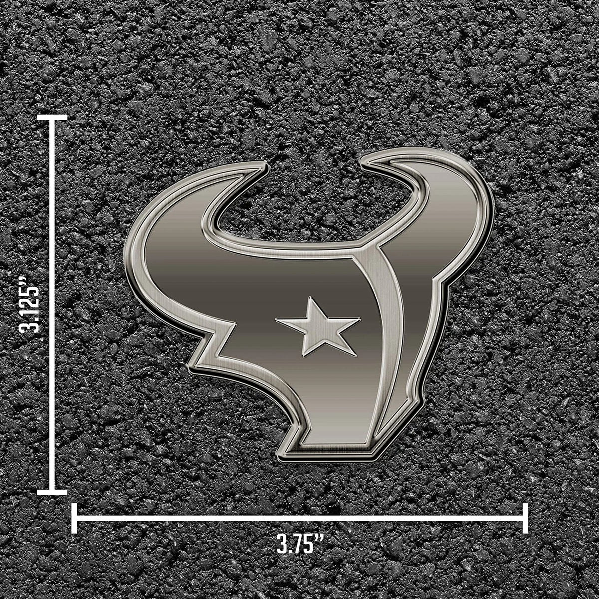 Houston Texans Solid Metal Auto Emblem Antique Nickel Design 4