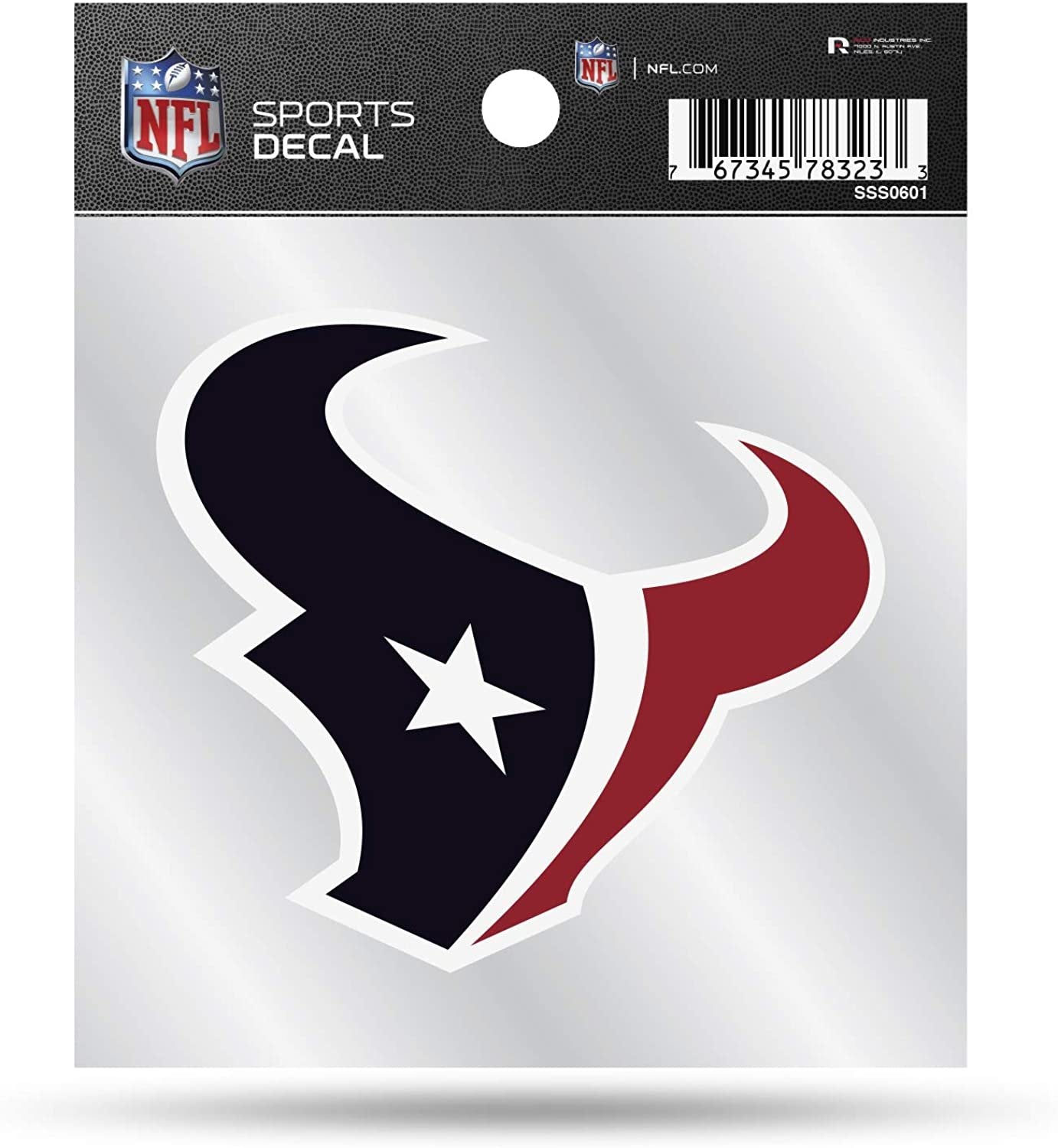 Houston Texans 4x4 Inch Die Cut Decal Sticker, Primary Logo, Clear Backing 1