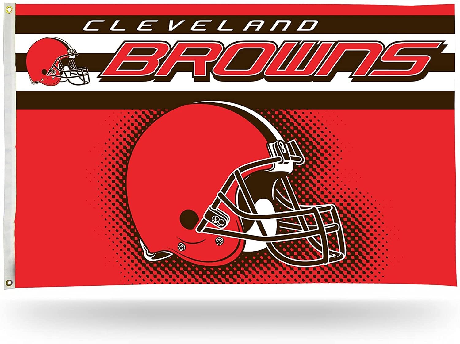 Cleveland Browns Premium 3x5 Feet Flag Banner, Helmet Design, Metal Grommets, Outdoor Use, Single Sided 1