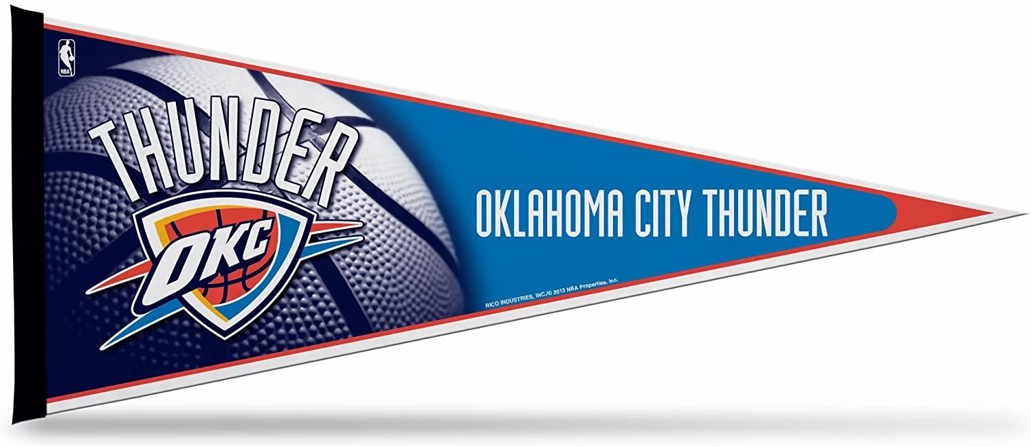 Oklahoma City Thunder Pennant Felt 12x30 Basketball 1