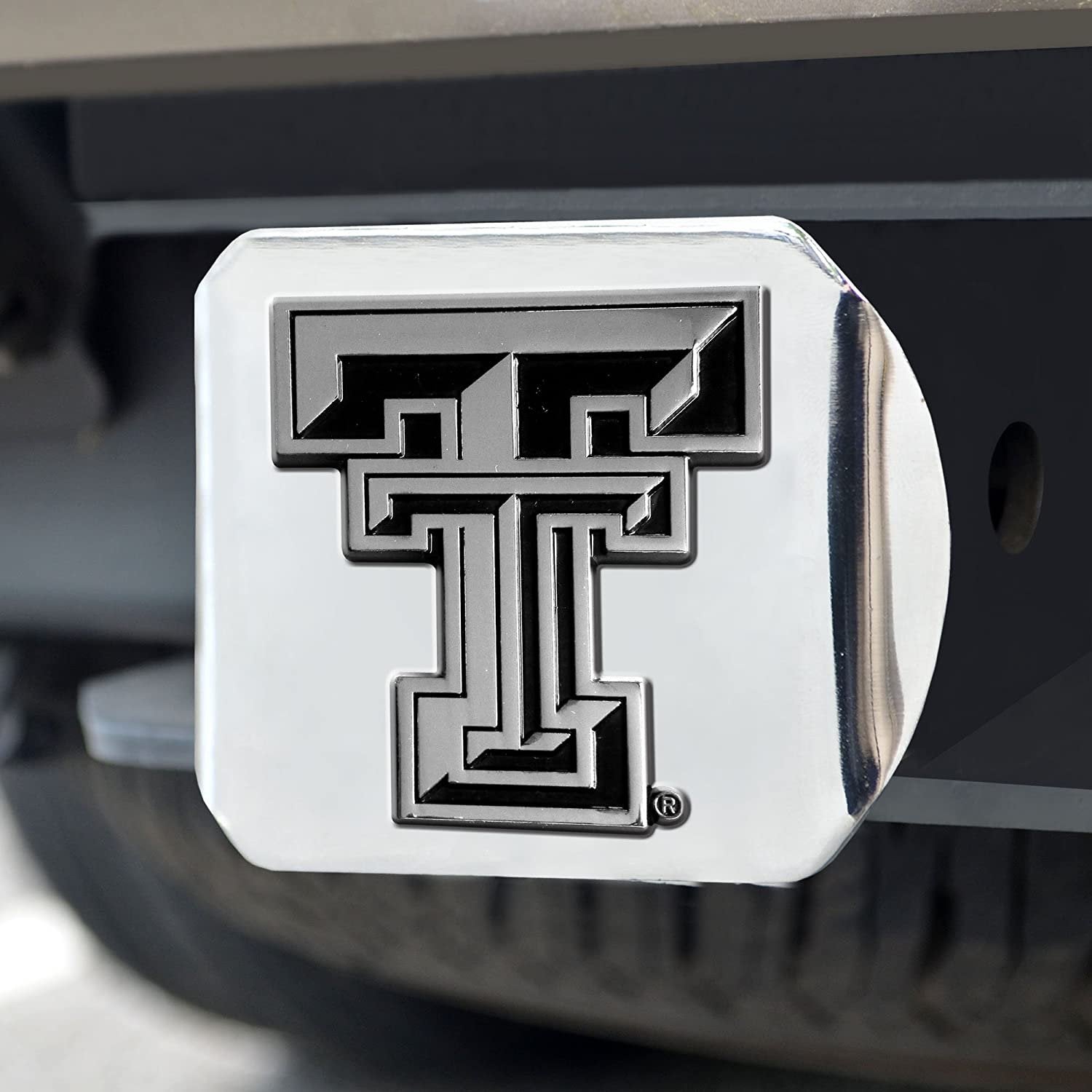 Texas Tech Red Raiders Hitch Cover Solid Metal with Raised Chrome Metal Emblem 2" Square Type III University