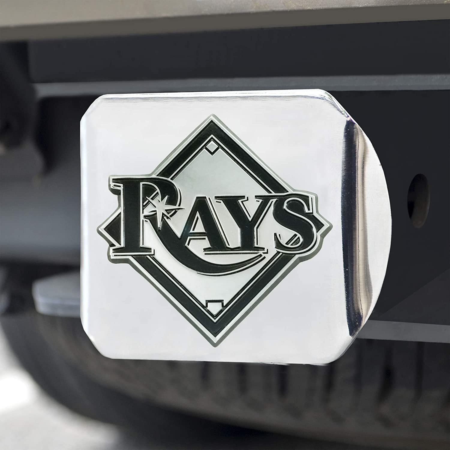 Tampa Bay Rays Hitch Cover Solid Metal with Raised Chrome Metal Emblem 2" Square Type III 2