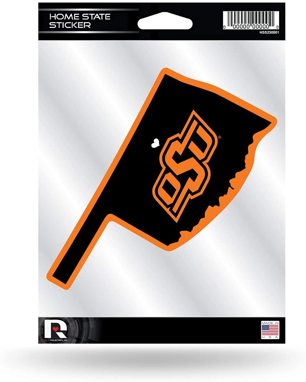 Oklahoma State University Cowboys Home State Sticker Decal Flat Vinyl 5 Inch 1