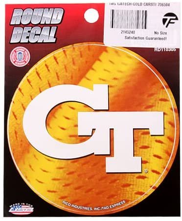 NCAA Georgia Tech Yellow Jackets 4.5'' Round Vinyl Mesh Decal 2