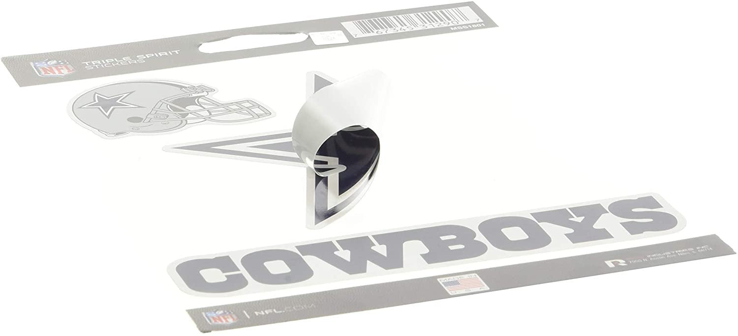 NFL Dallas Cowboys Die Cut 3-Piece Triple Spirit Sticker Sheet 4
