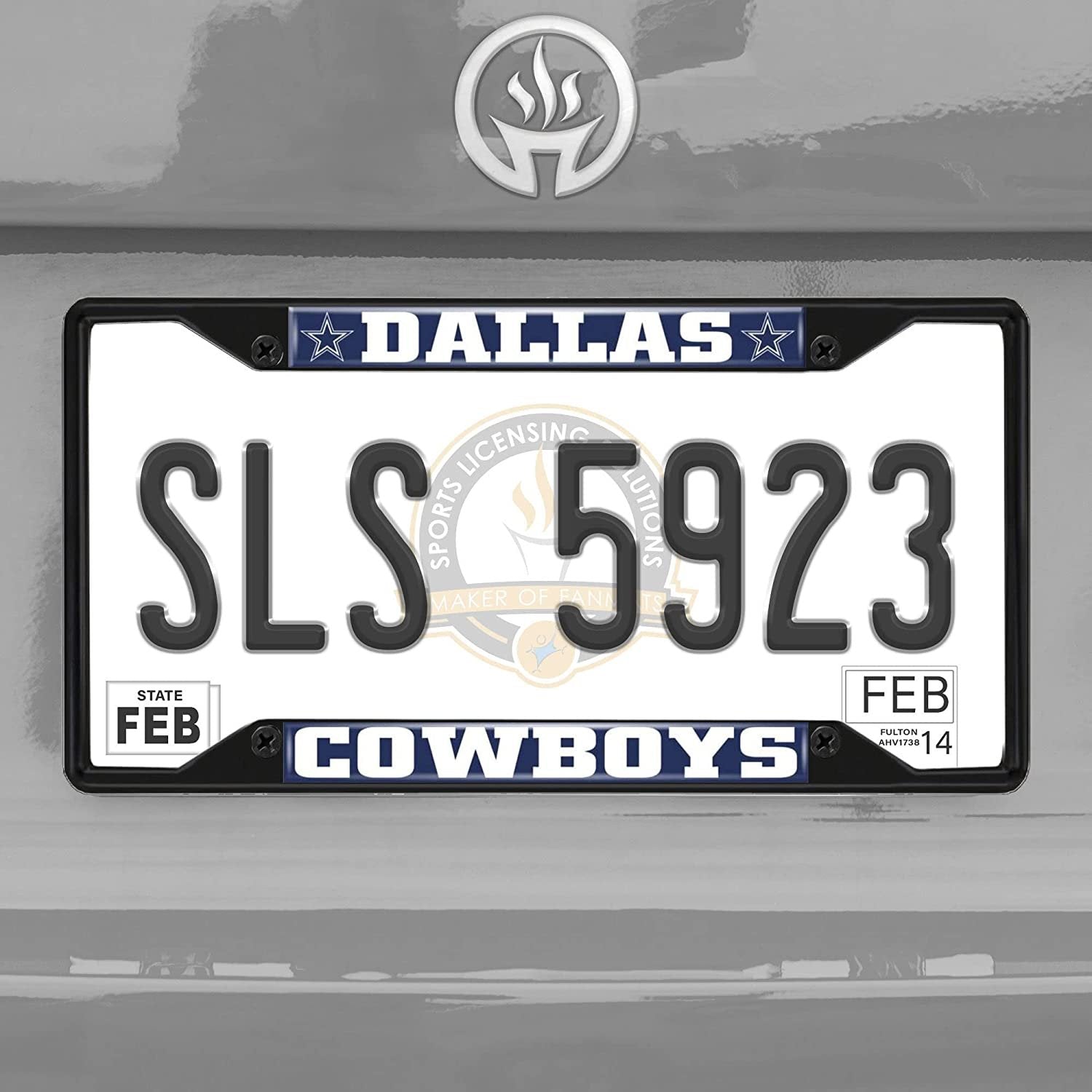 FANMATS 31351 Dallas Cowboys Metal License Plate Frame Black Finish