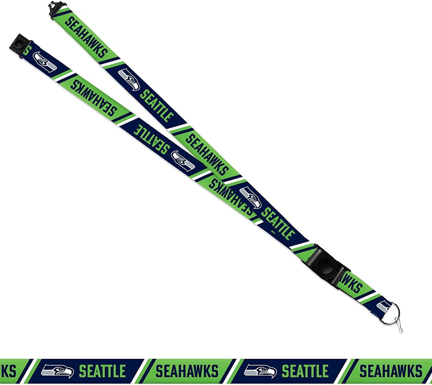 Seattle Seahawks Lanyard Keychain Double Sided Breakaway Safety Design Adult 18 Inch 2