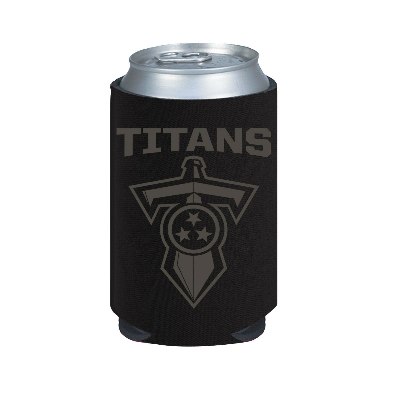 Tennessee Titans 2-Pack BLACK TONAL CAN Koozie Neoprene Holder Cooler Football 1