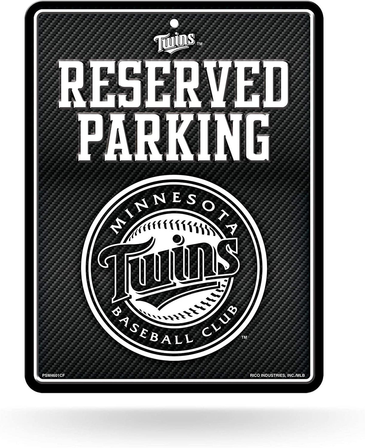 Minnesota Twins Metal Parking Novelty Wall Sign 8.5 x 11 Inch Carbon Fiber Design 1