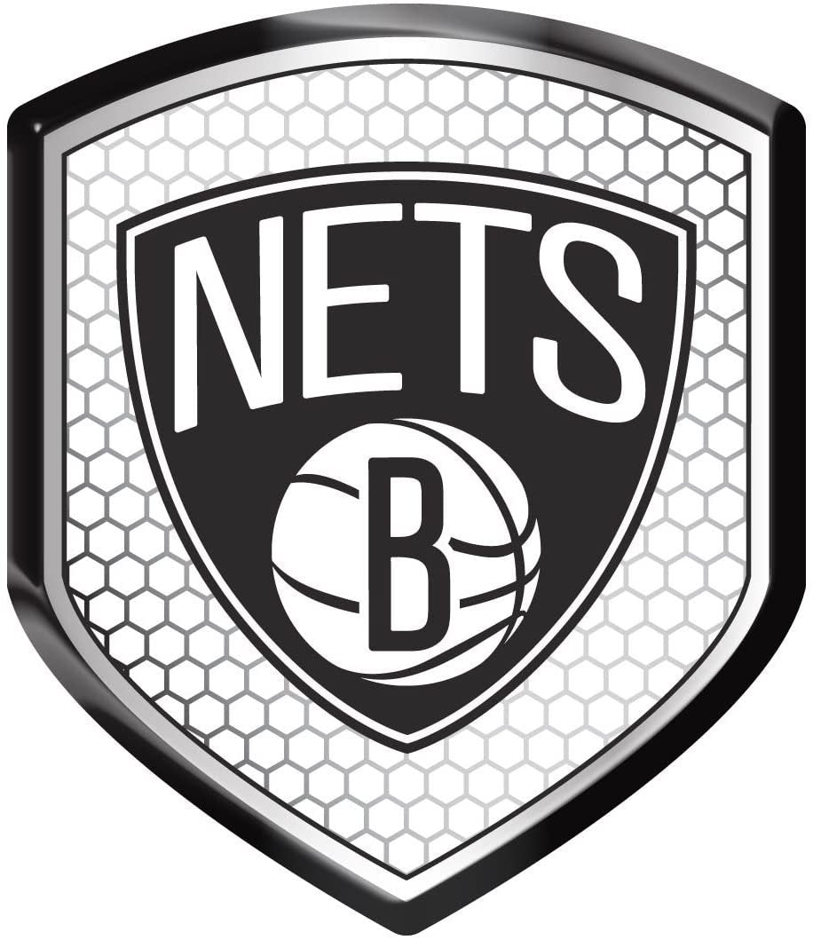 Brooklyn Nets High Intensity Reflector, Shield Shape, Raised Decal Sticker, 2.5x3.5 Inch, Home or Auto, Full Adhesive Backing 2