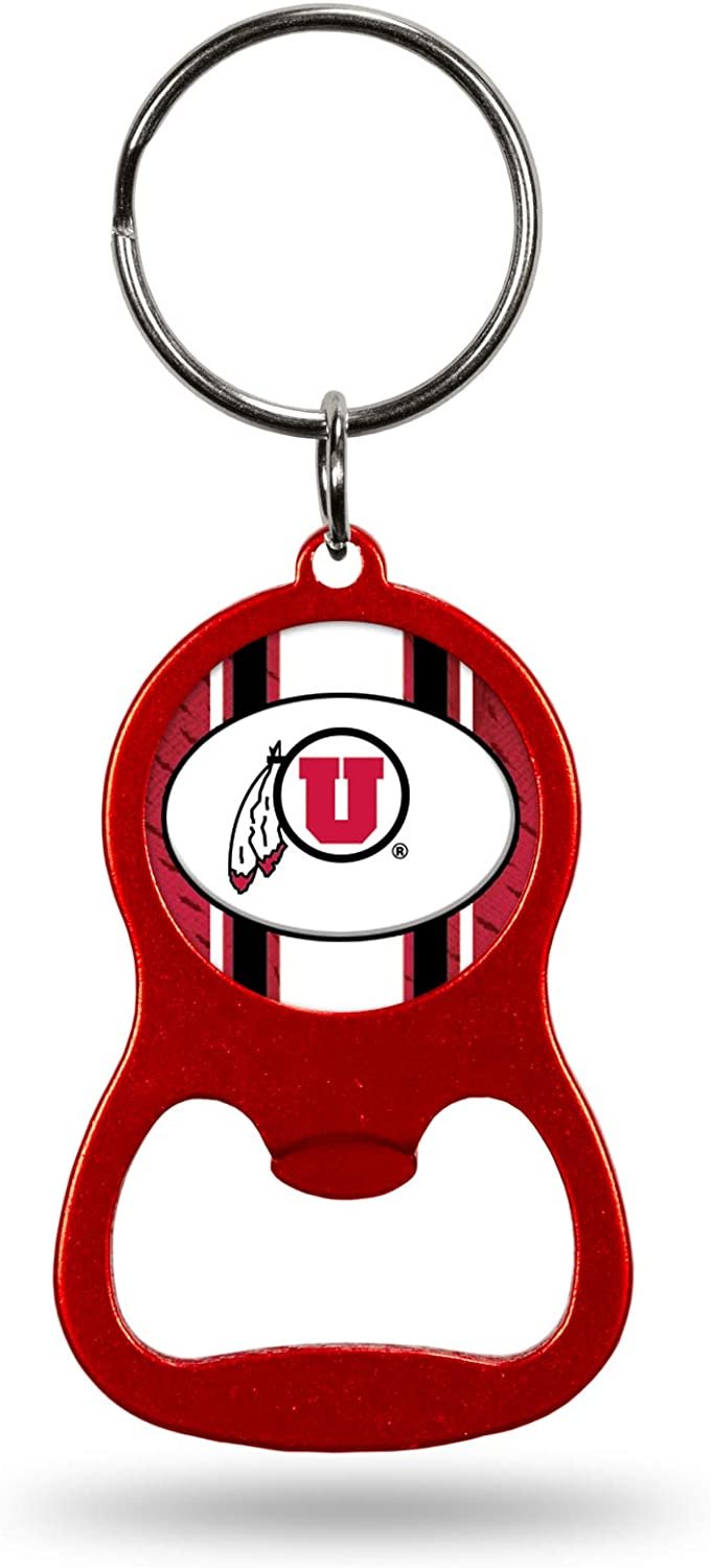 University of Utah Utes Premium Solid Metal Bottle Opener Keychain, Key Ring, Team Color