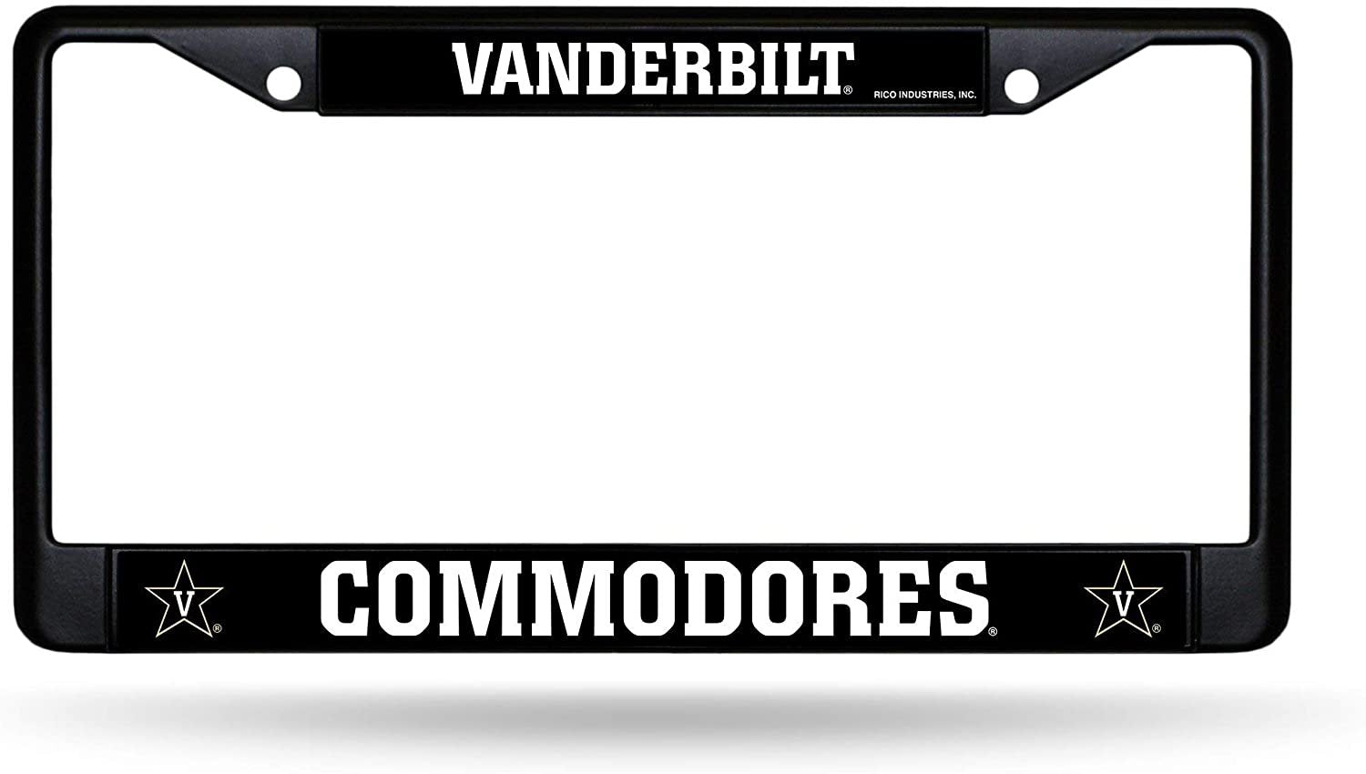 Vanderbilt University Commodores  Black License Plate Frame Tag Cover 6 x 12 Inches