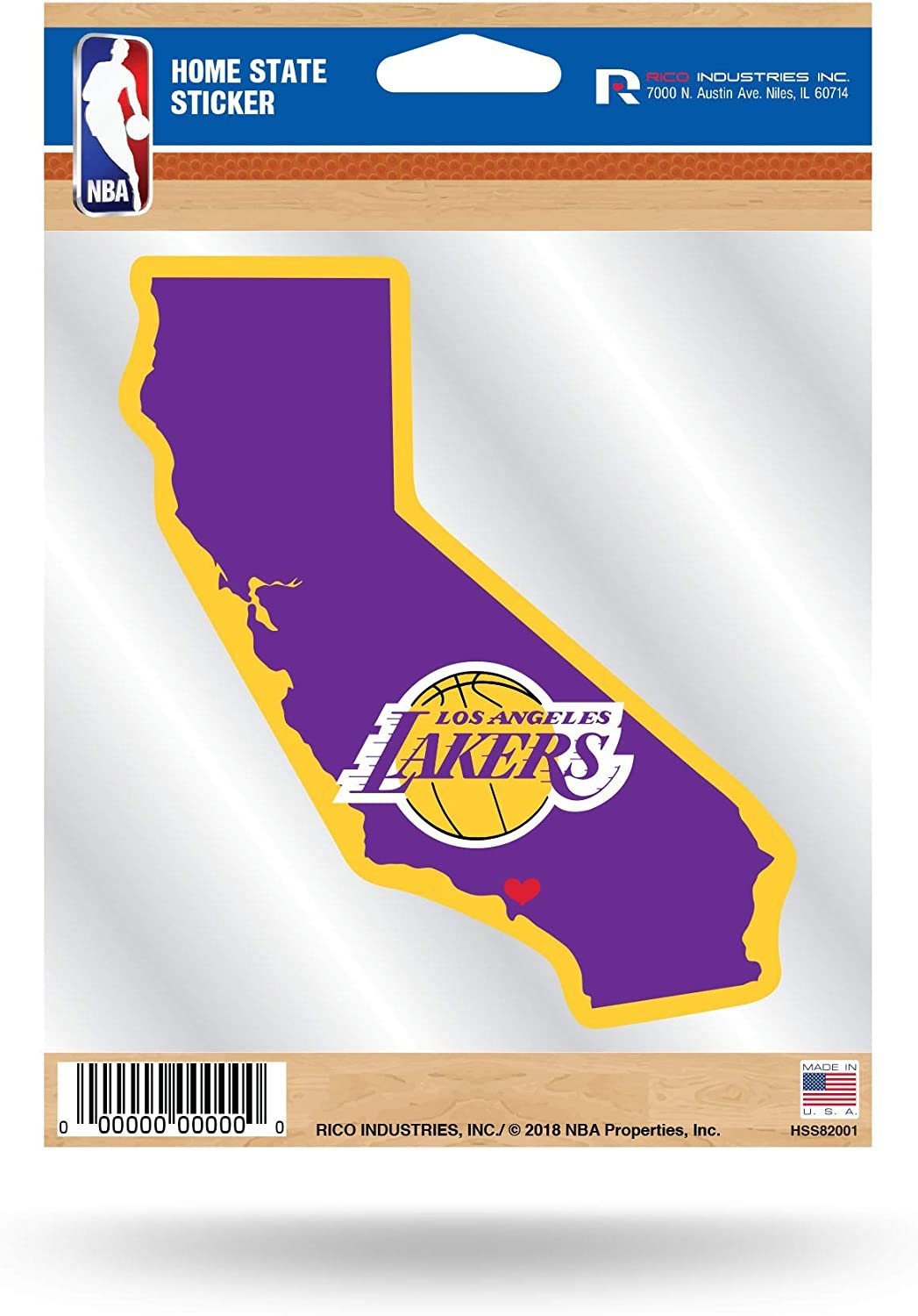 Los Angeles Lakers 5 Inch Sticker Decal, Home State Design, Flat Vinyl, Full Adhesive Backing 1