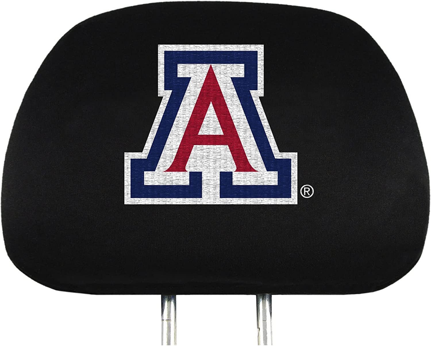University of Arizona Wildcats Premium Pair of Auto Head Rest Covers, Black, Elastic, 10x14 Inch 1