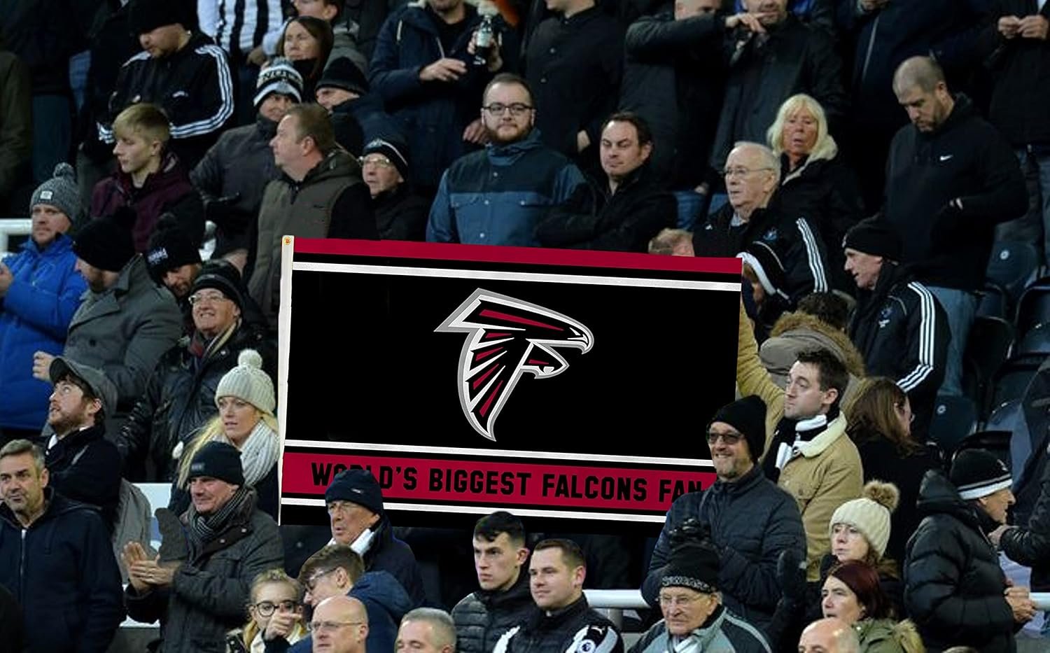 Atlanta Falcons 3x5 Feet Flag Banner, World's Biggest Fan, Metal Grommets, Single Sided, Indoor or Outdoor Use 3