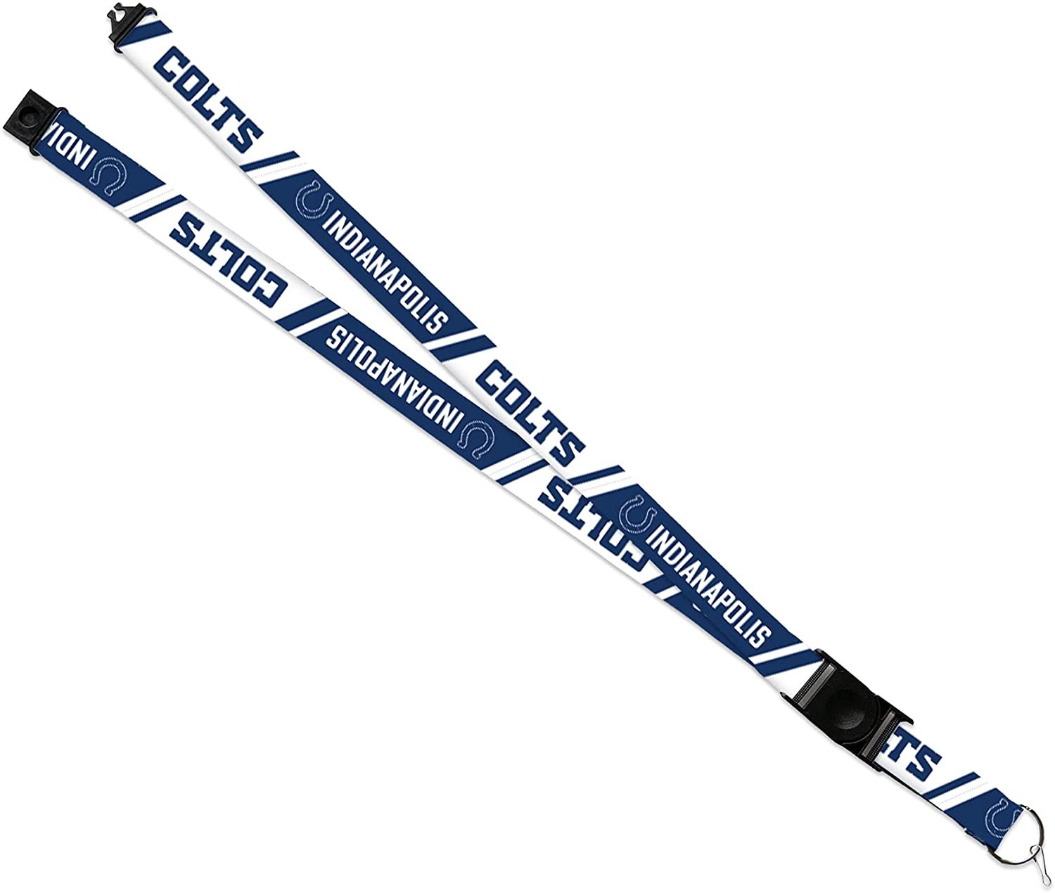 Indianapolis Colts Lanyard Keychain Double Sided Breakaway Safety Design Adult 18 Inch 1