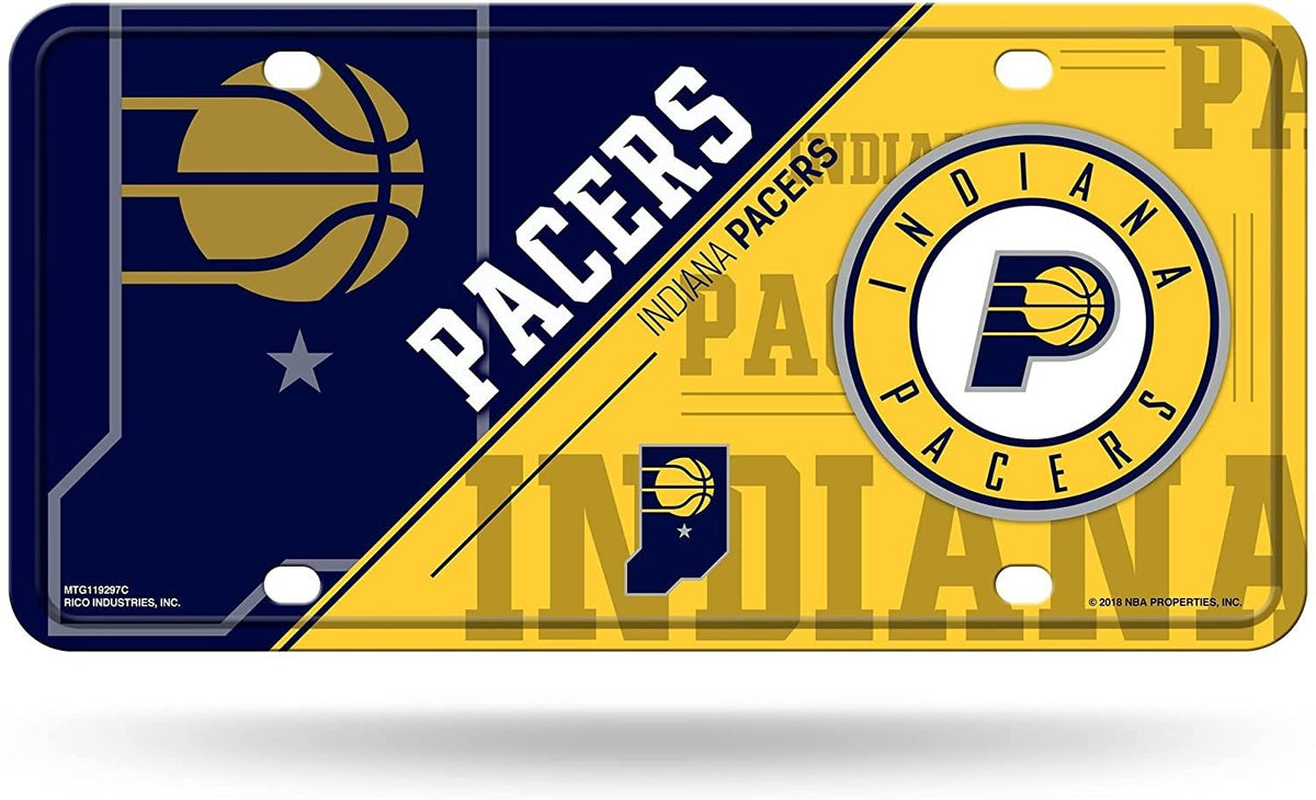 Indiana Pacers Metal Tag License Plate Novelty 6x12 Inch Split Design 1