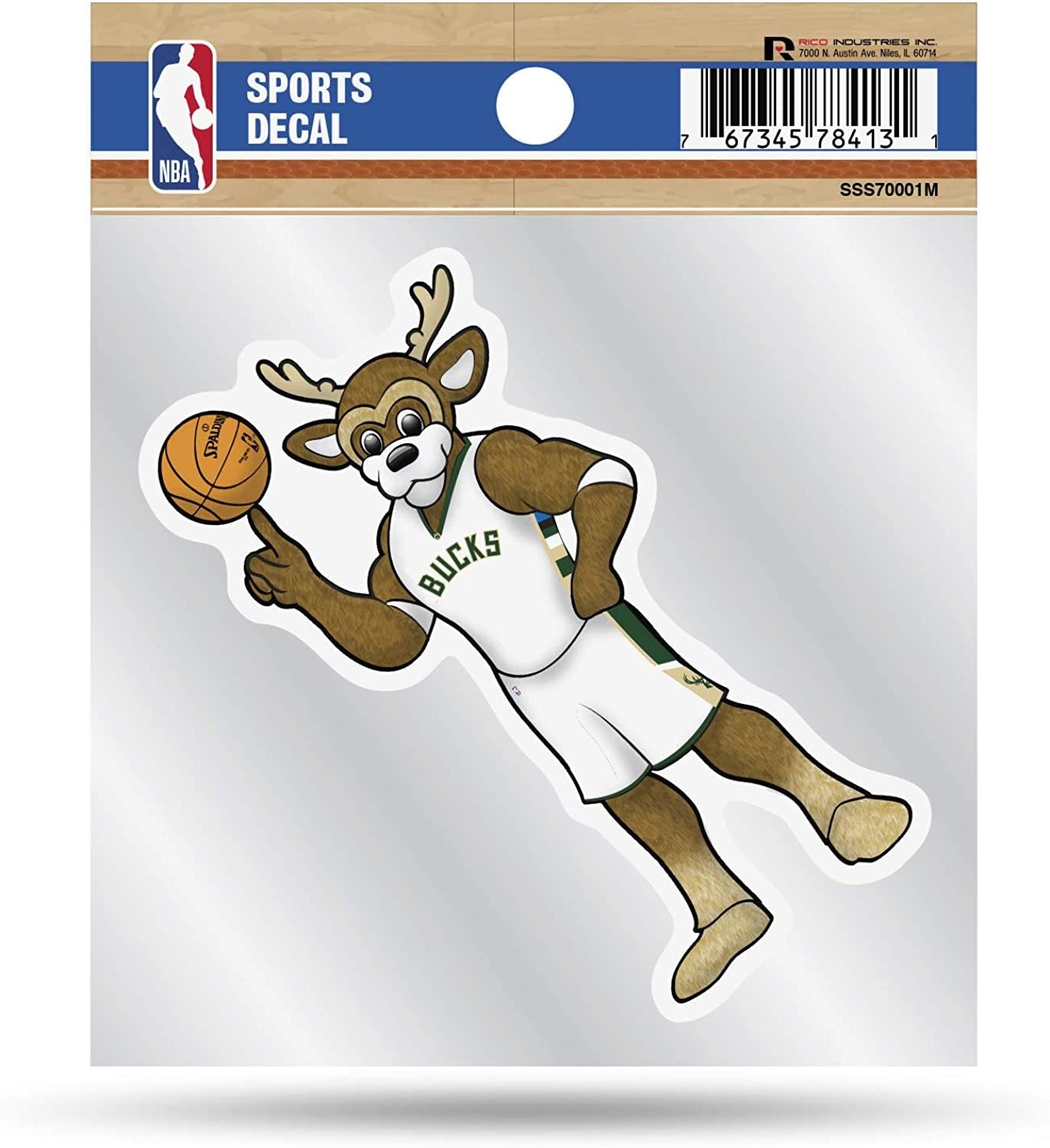 NBA Milwaukee Bucks Mascot 4x4 Decal, Team Color, Size of individual decal will vary 1