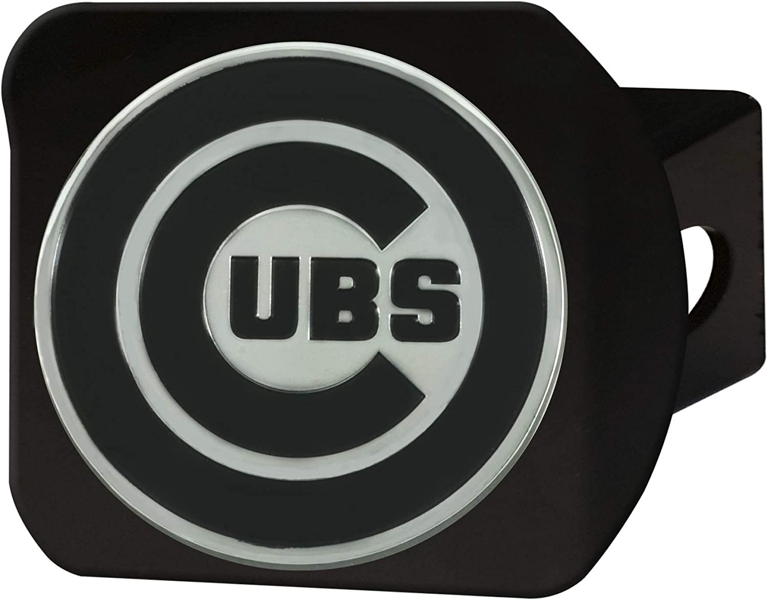 Chicago Cubs Solid Metal Hitch Cover, Black, 2" Square Type III Hitch Cover 1