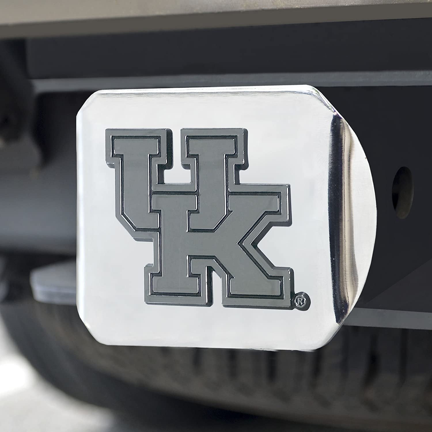 Kentucky Wildcats Hitch Cover Solid Metal with Raised Chrome Metal Emblem 2" Square Type III University of