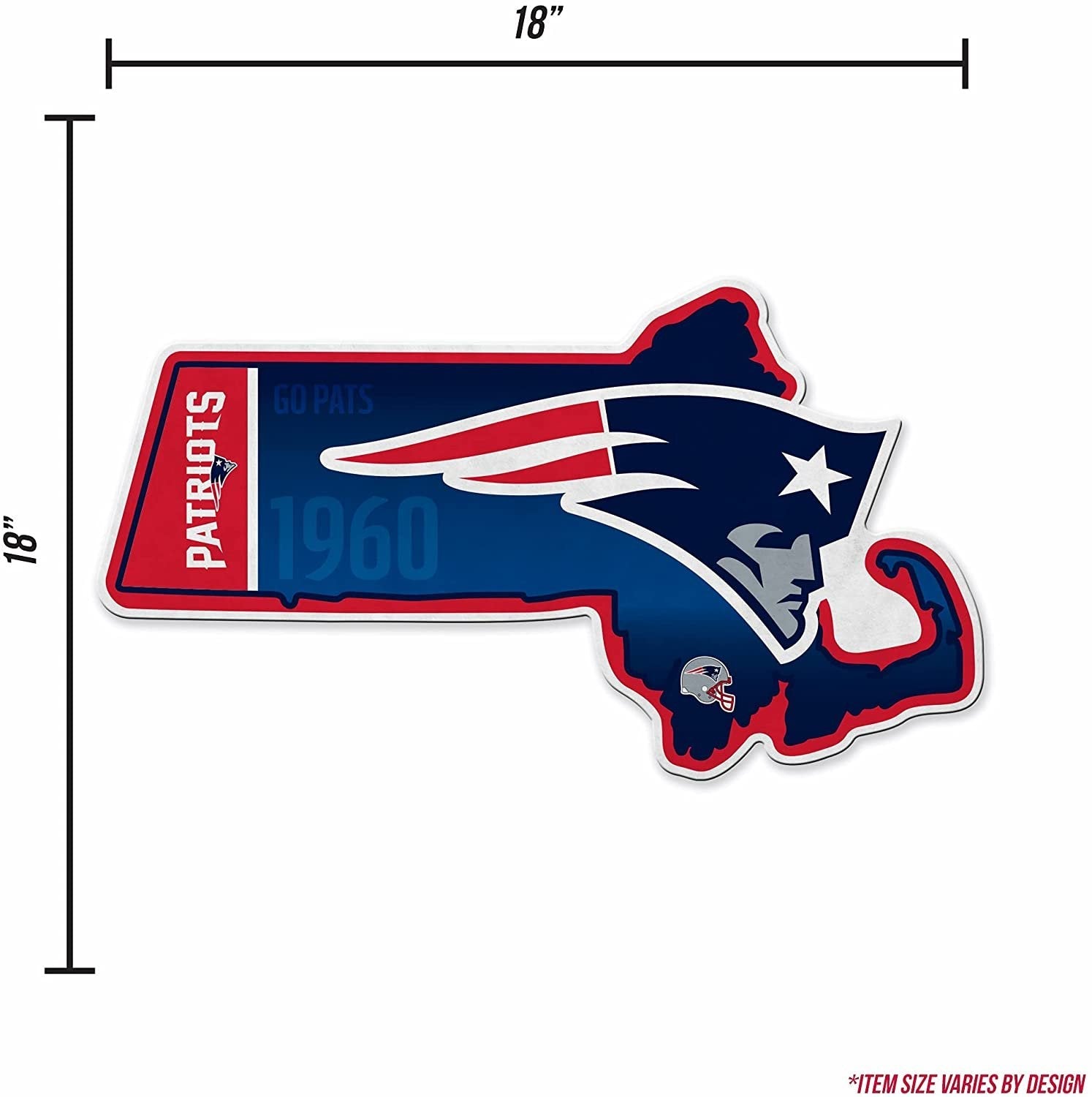 New England Patriots Pennant State Shape 18 Inch Soft Felt 4