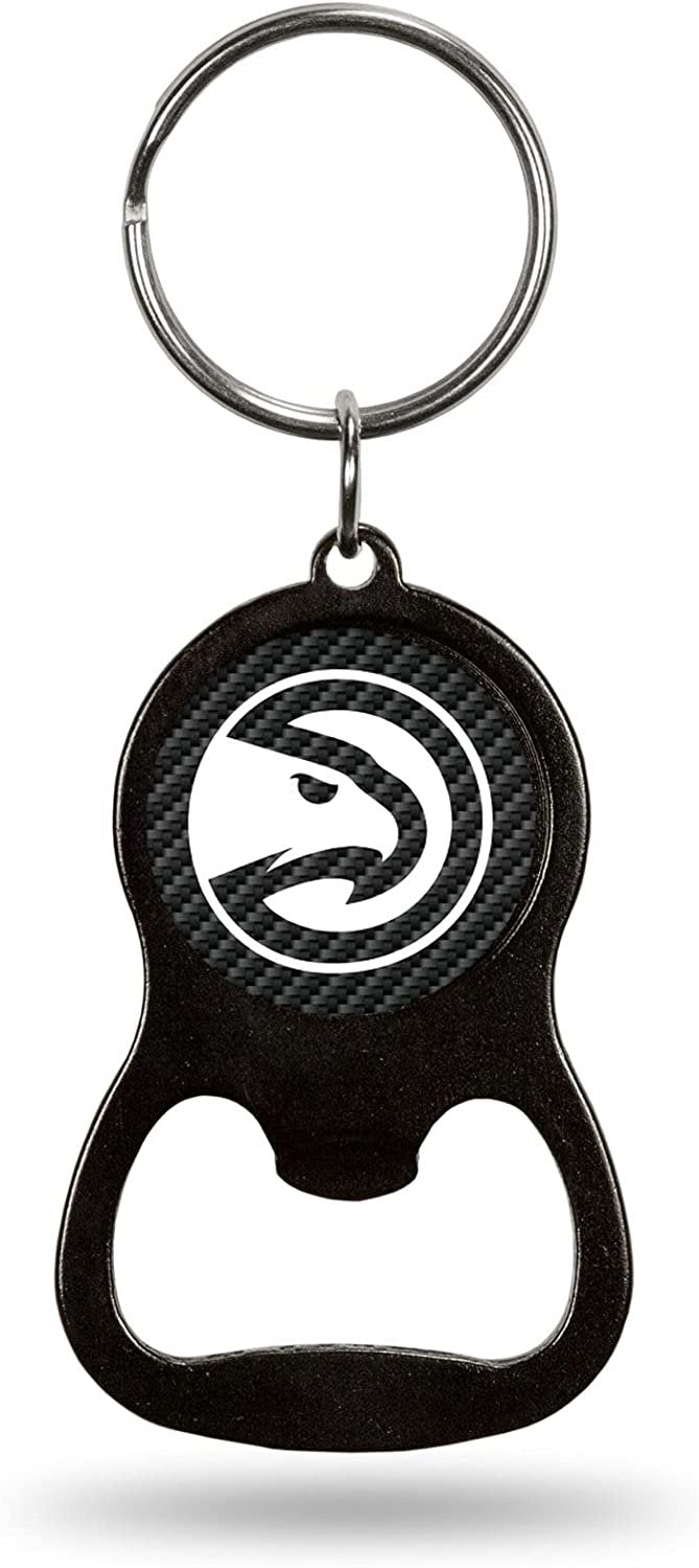 Atlanta Hawks Keychain Bottle Opener Carbon Fiber Design Metal Basketball 1