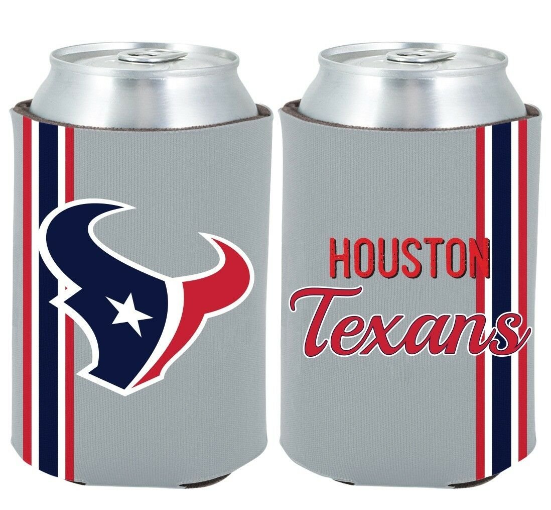 Houston Texans 2-PACK CAN Retro THROWBACK Koozie Neoprene Holder Cooler Football 1