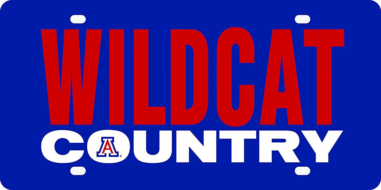University of Arizona Wildcats Premium Laser Cut Tag License Plate, Mirrored Acrylic Inlaid, Country Design, 12x6 Inch 1