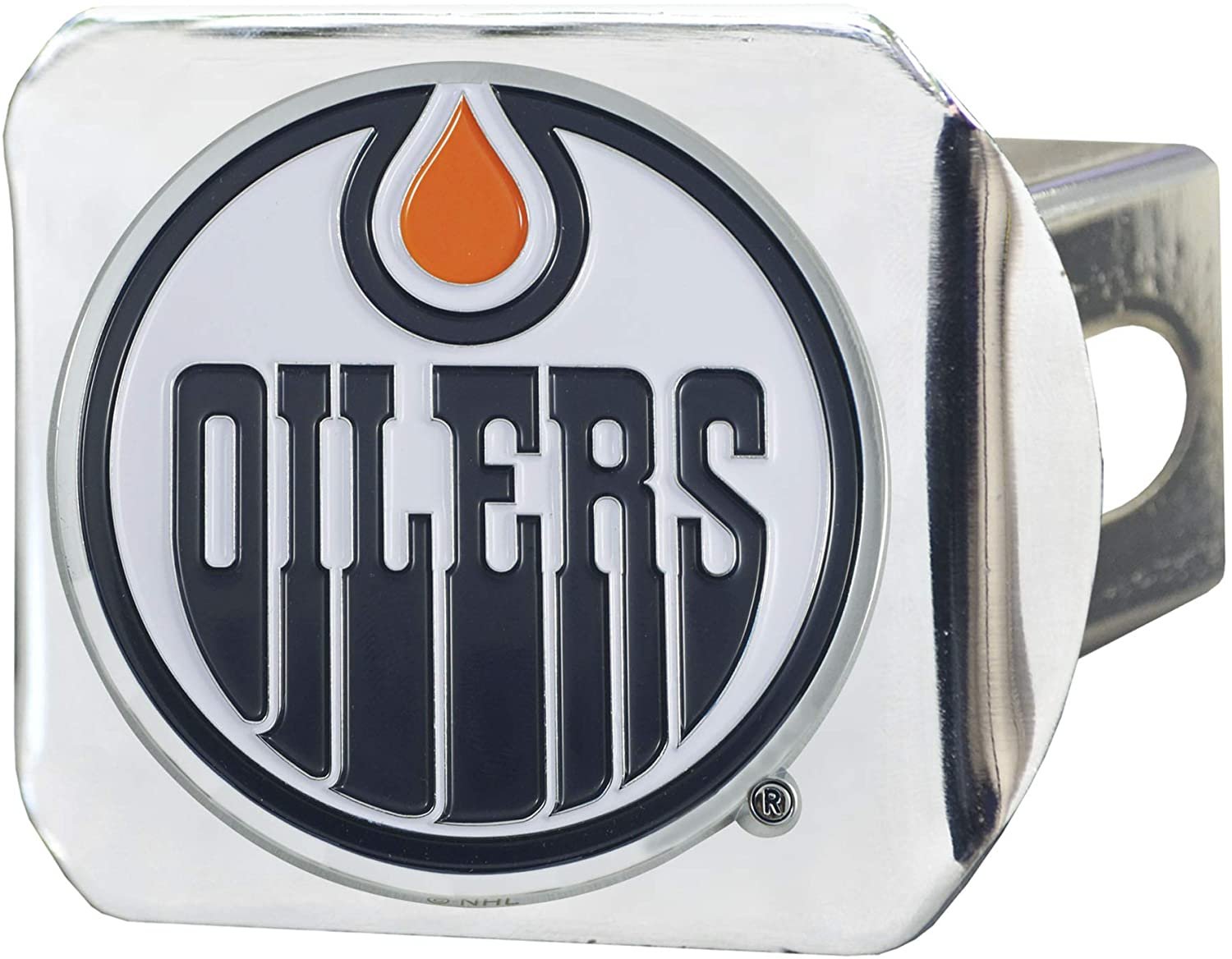 Edmonton Oilers Hitch Cover Solid Metal with Color Metal Emblem 2" Square Type III