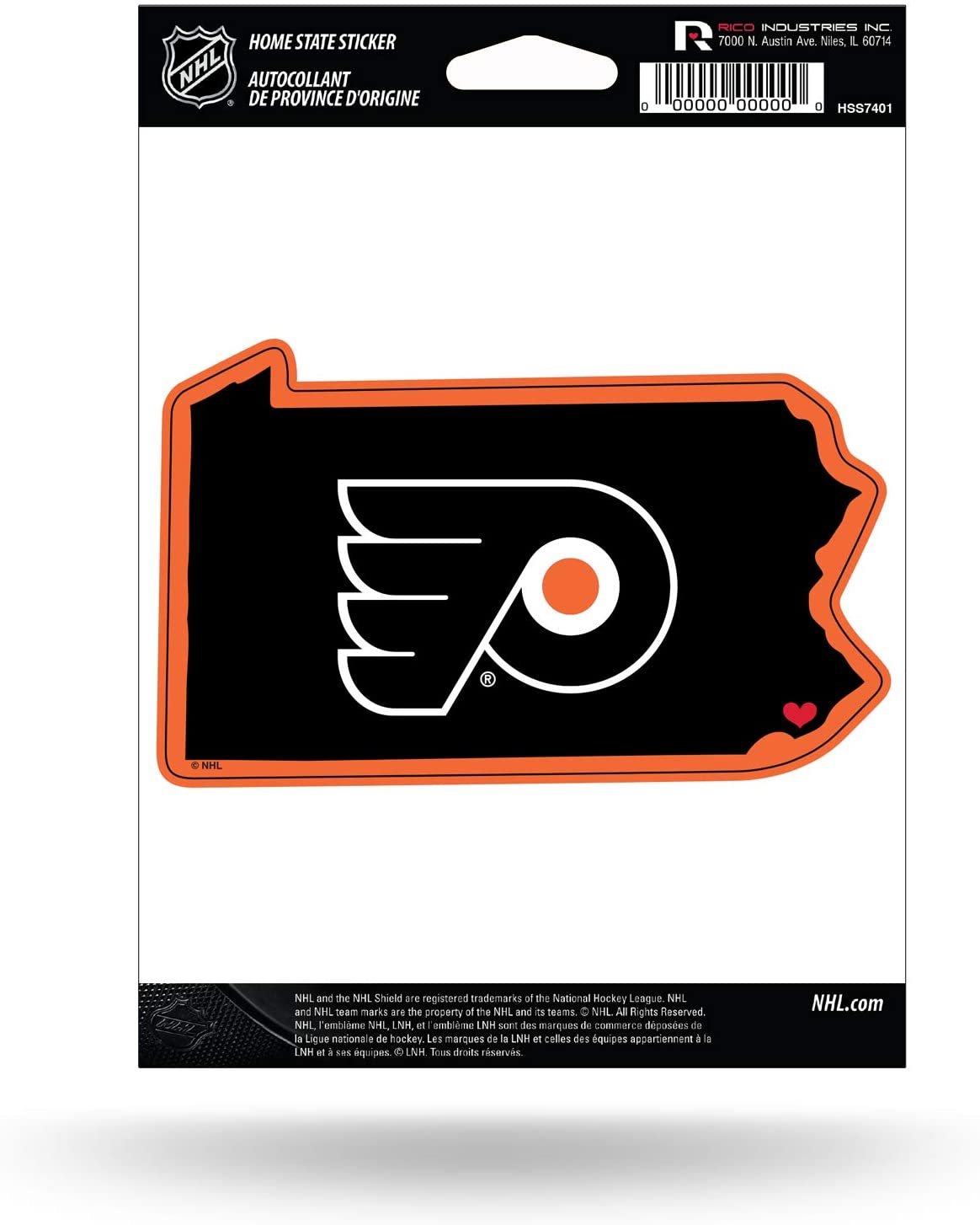 Philadelphia Flyers 5 Inch Sticker Decal, Home State Design, Flat Vinyl, Full Adhesive Backing