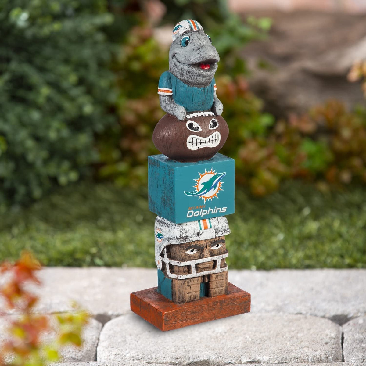 Miami Dolphins 16 Inch Tiki Totem Garden Statue Resin Outdoor Decoration 6