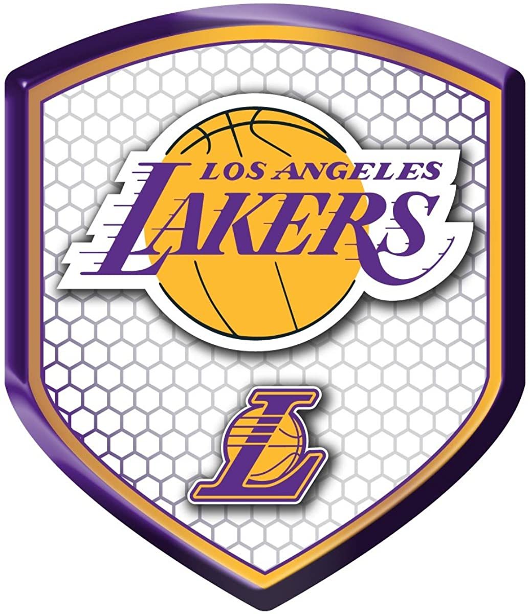 Los Angeles Lakers High Intensity Reflector, Shield Shape, Raised Decal Sticker, 2.5x3.5 Inch, Home or Auto, Full Adhesive Backing 1