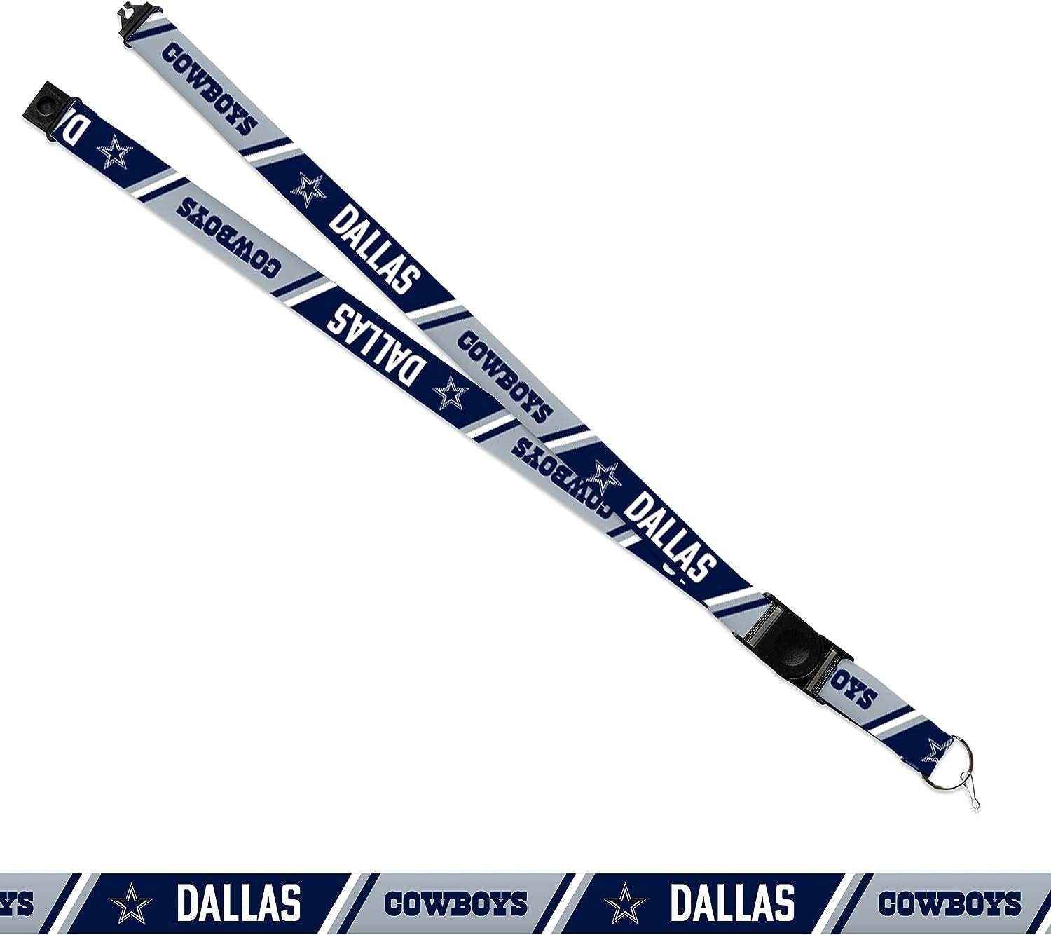 Dallas Cowboys Lanyard Keychain Double Sided Breakaway Safety Design Adult 18 Inch