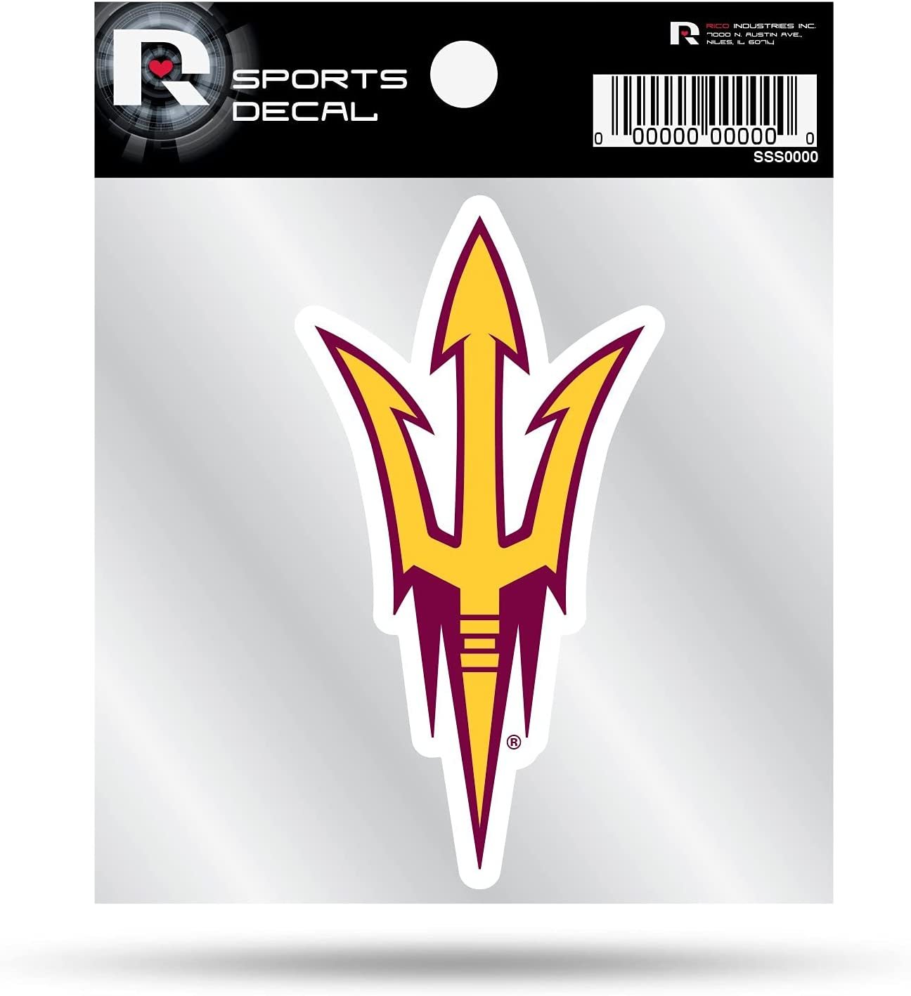 Arizona State University Sun Devils 4x4 Inch Die Cut Decal Sticker, Primary Logo, Clear Backing 1