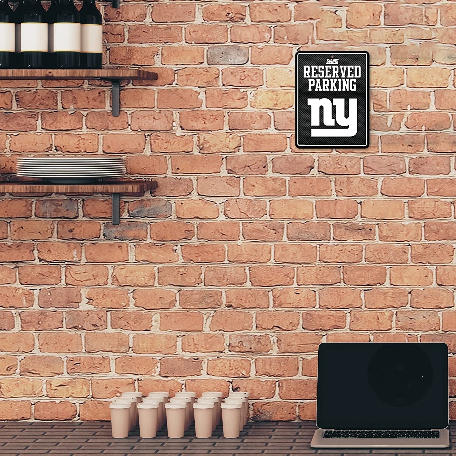 New York Giants Metal Parking Sign, Carbon Fiber Design 8.5x11 Inch 4