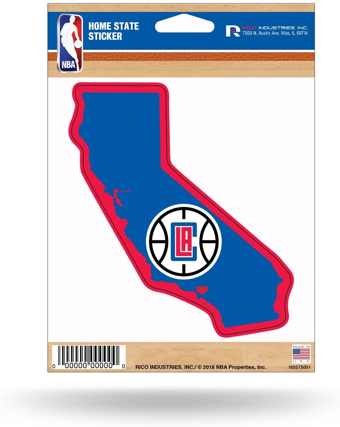 Los Angeles Clippers 5 Inch Sticker Decal, Home State Design, Flat Vinyl, Full Adhesive Backing 1