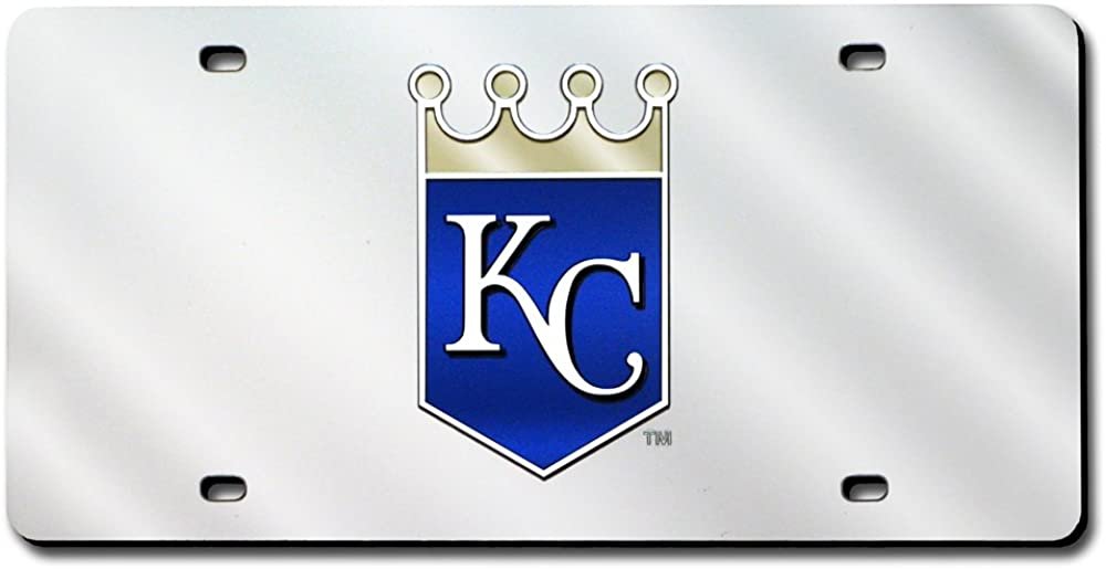Kansas City Royals Premium Laser Cut Tag License Plate, Mirrored Acrylic Inlaid, 12x6 Inch 1
