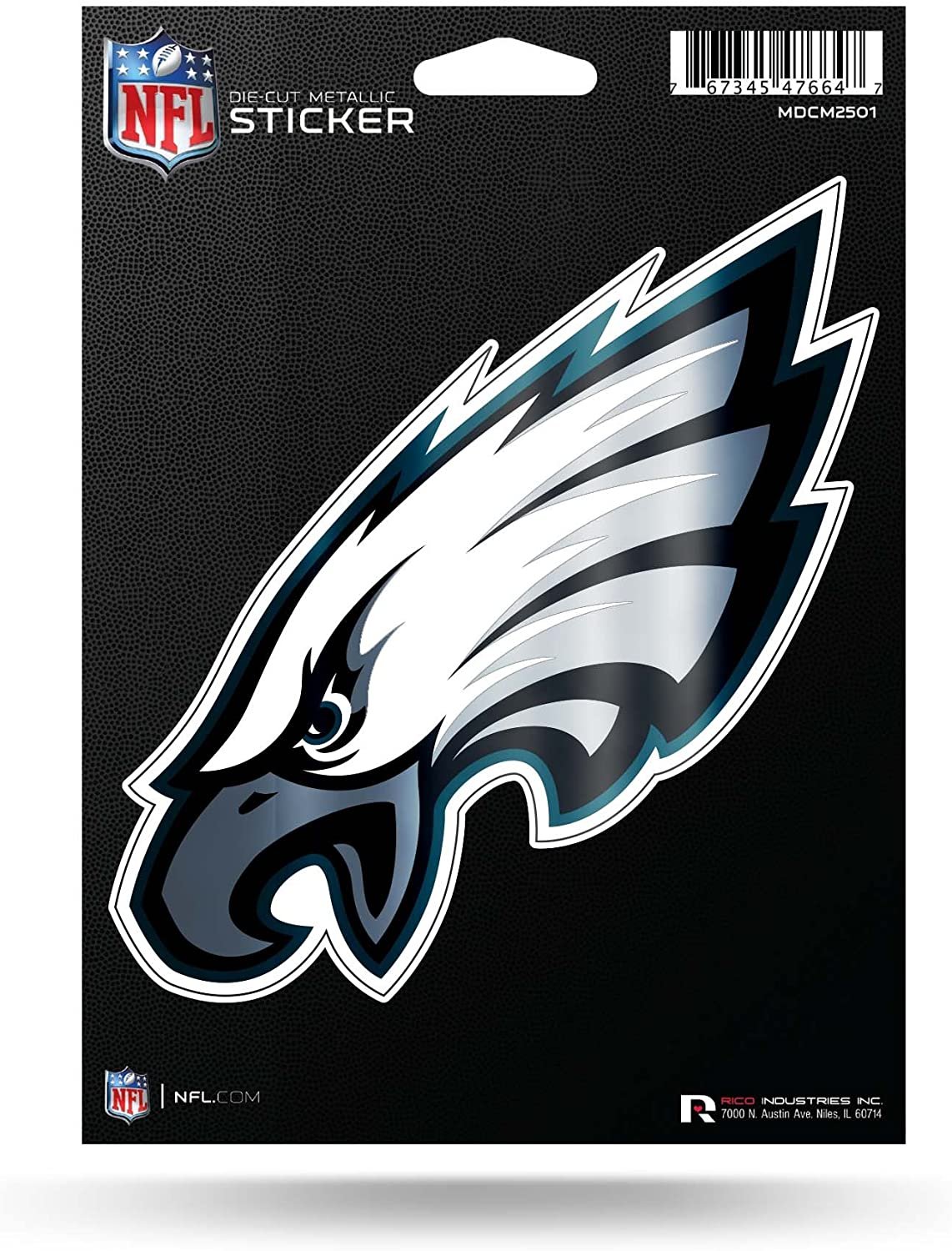 Philadelphia Eagles 5 Inch Die Cut Decal Sticker, Metallic Shimmer Design, Full Adhesive Backing 1