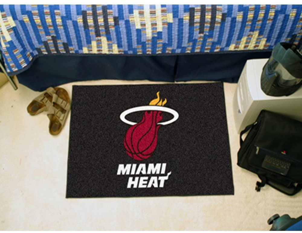 Miami Heat Floor Mat Area Rug, 20x30 Inch, Nylon, Anti-Skid Backing 1
