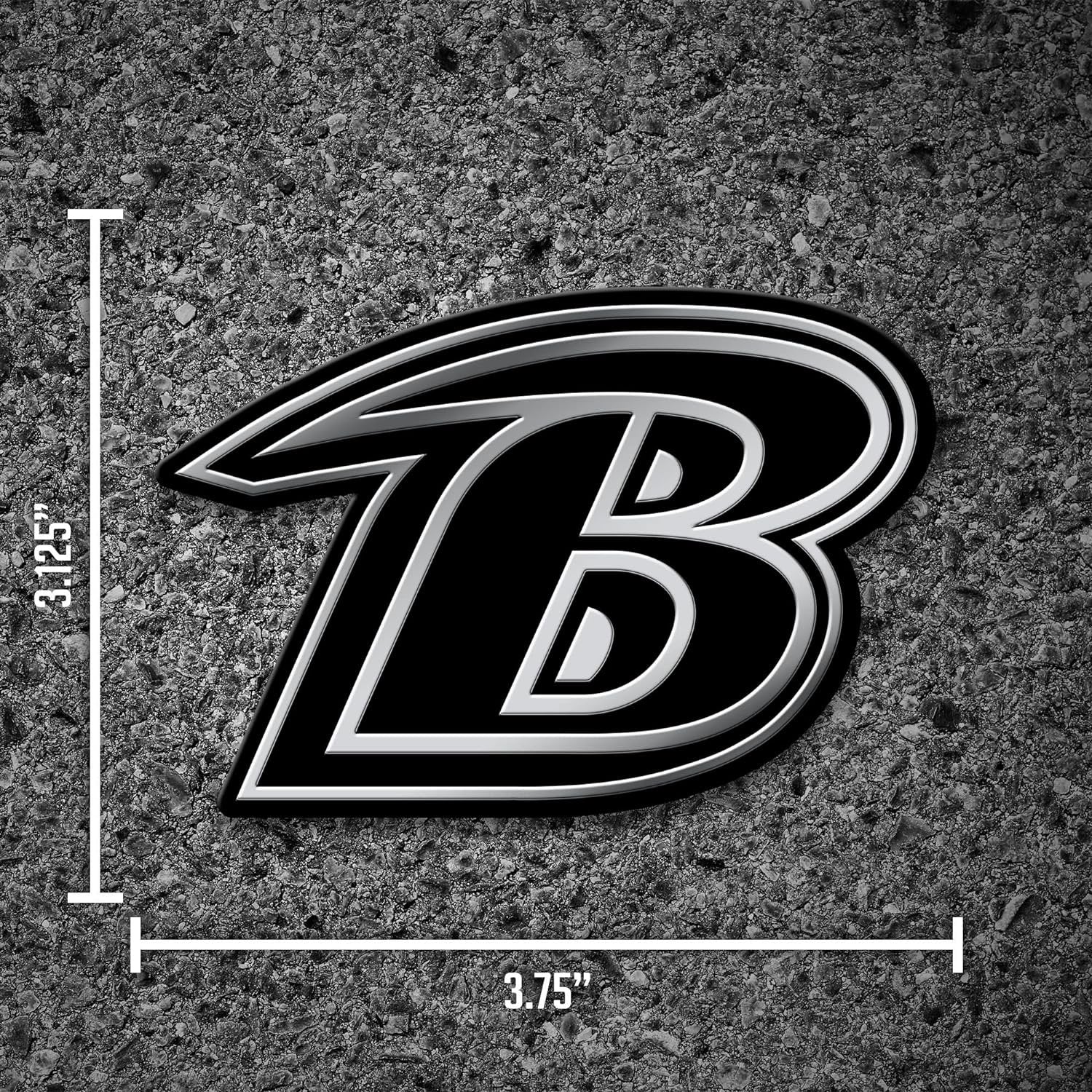 Baltimore Ravens Auto Emblem, Silver Chrome Color, Raised Molded Plastic, 3.5 Inch, Adhesive Tape Backing 4