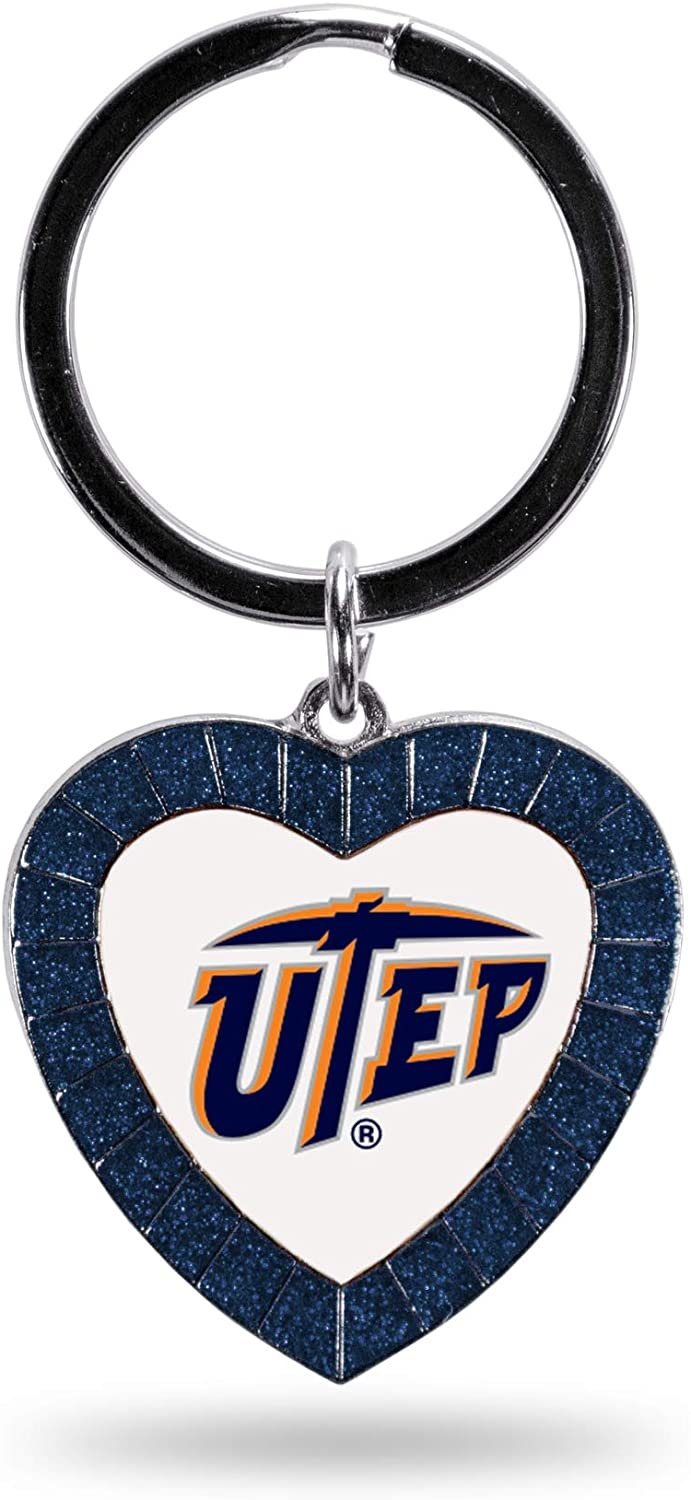 University of Texas El Paso Miners UTEP Keychain Color Rhinestone Heart